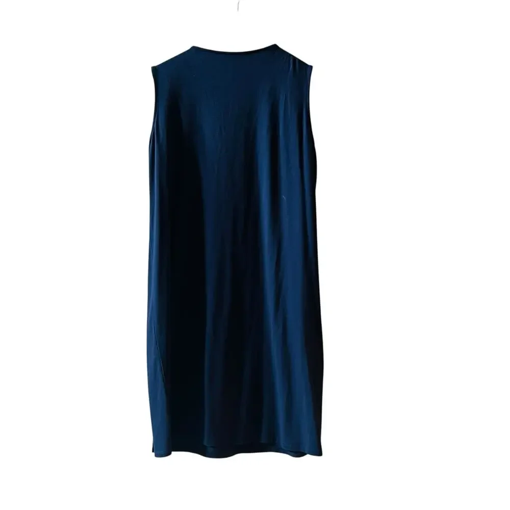 Eileen Fisher Navy Sleeveless Ovelay Shift Dress Size XS